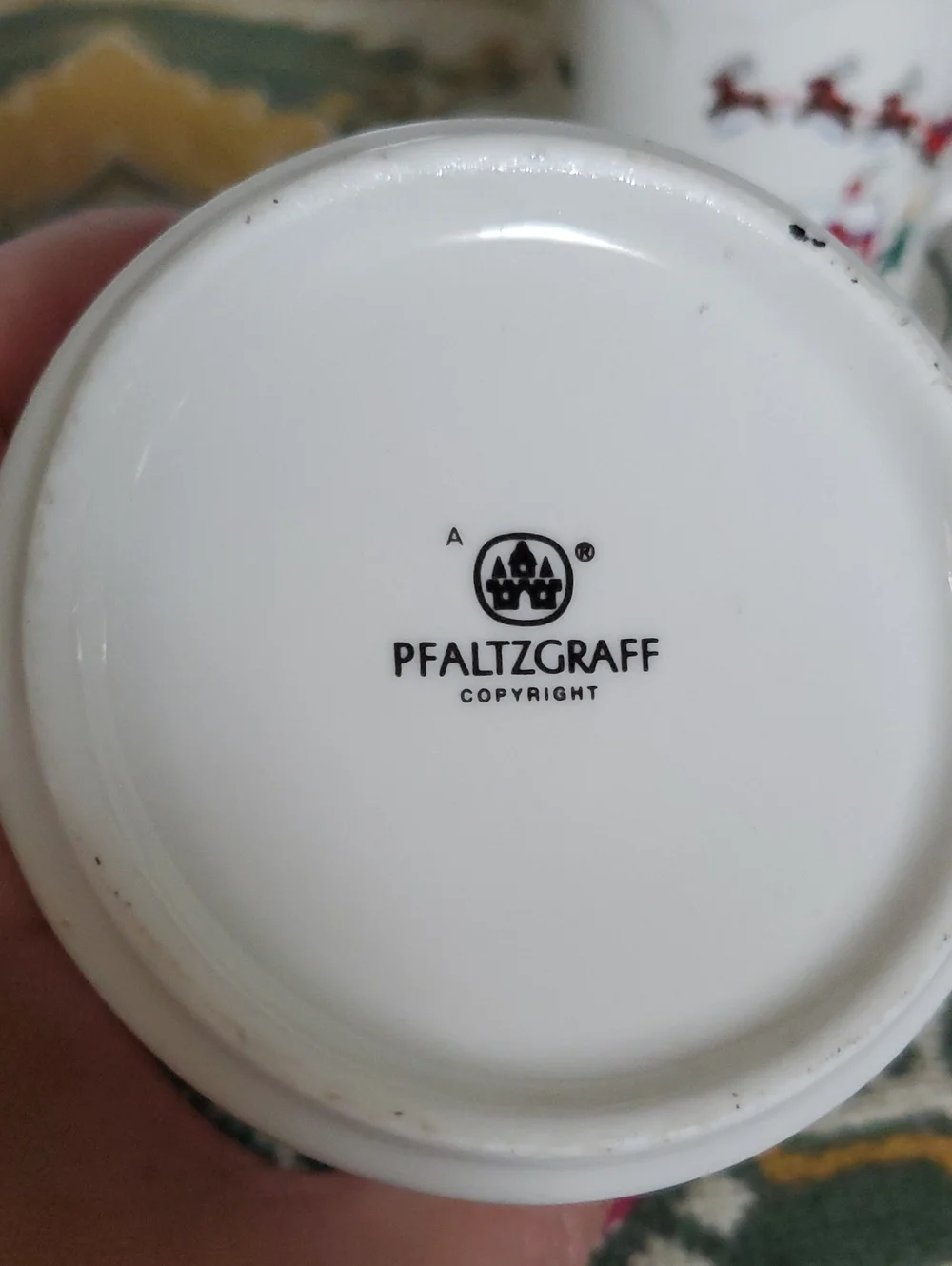 Vintage Pfaltzgraff Festive Winter Scene Set - White with Red & Green.